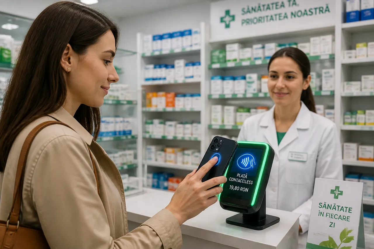 plată contactless cu telefonul și autentificare biometrică