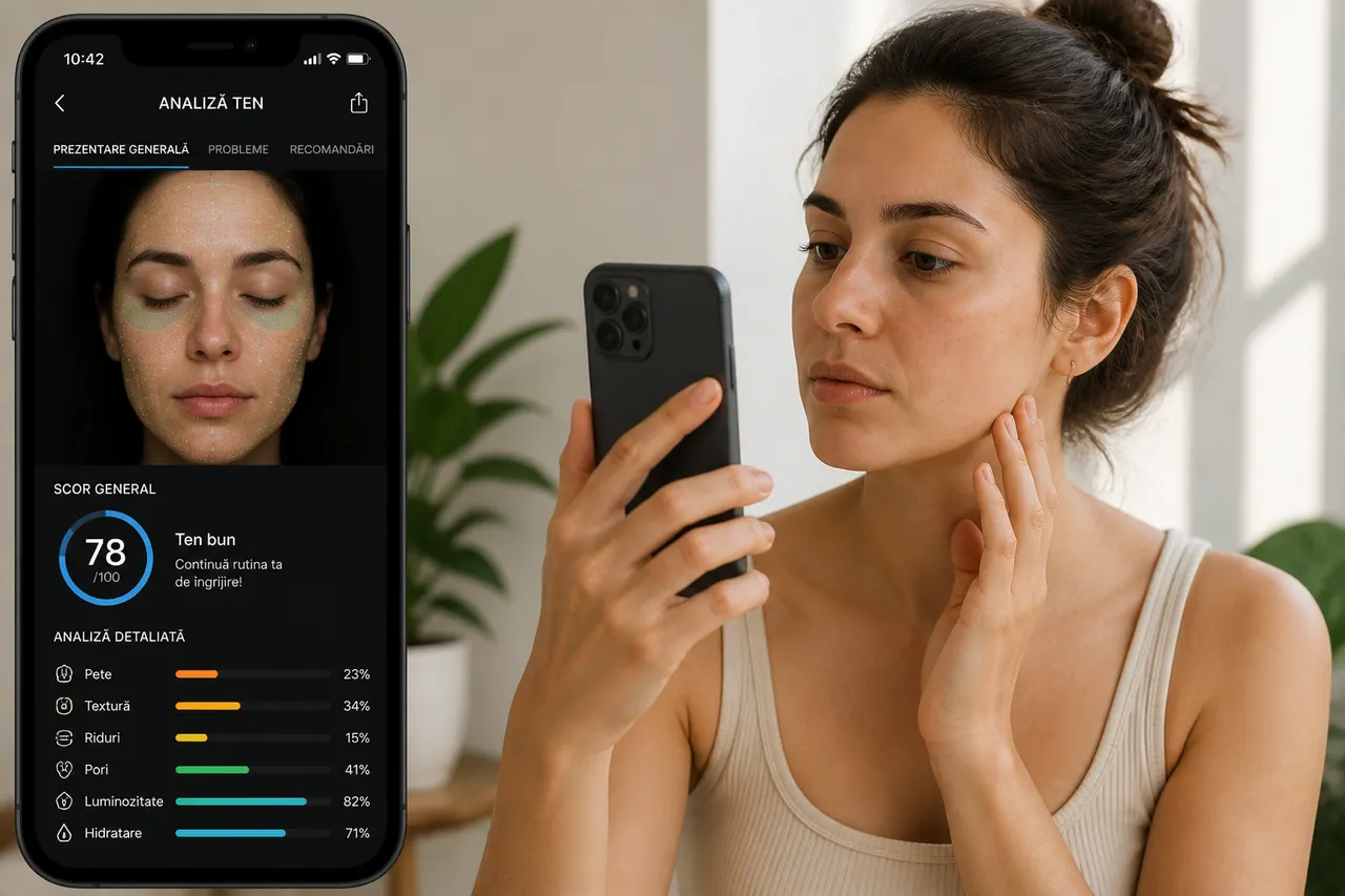 aplicație skin analysis pentru analiza tenului cu inteligență artificială