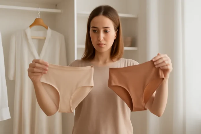 Lenjeria intimă invizibilă sub haine albe începe cu nuanța pielii