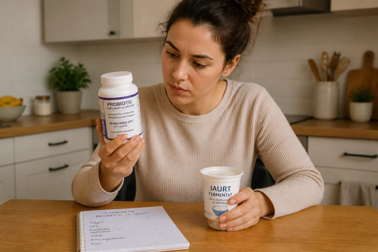 suplimente probiotice și alimente fermentate comparate